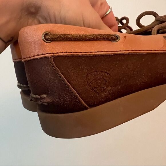 Ariat Burgundy Leather Boat Shoe Loafer - Picture 7 of 10